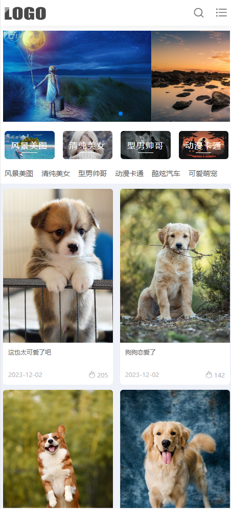 (自适应手机端)响应式相册图片网站模板 图片壁纸类网站源码