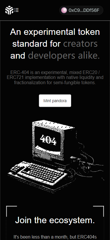 全新ETH链DAPP|仿404潘多拉mint|可选择连接多种钱包(含404协议solidity和约)