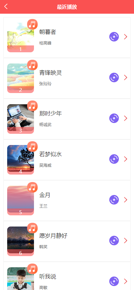 有趣音乐播放器2.4 大气红色 看激励视频广告听歌 微信抖音流量主小程序 支持APP H5