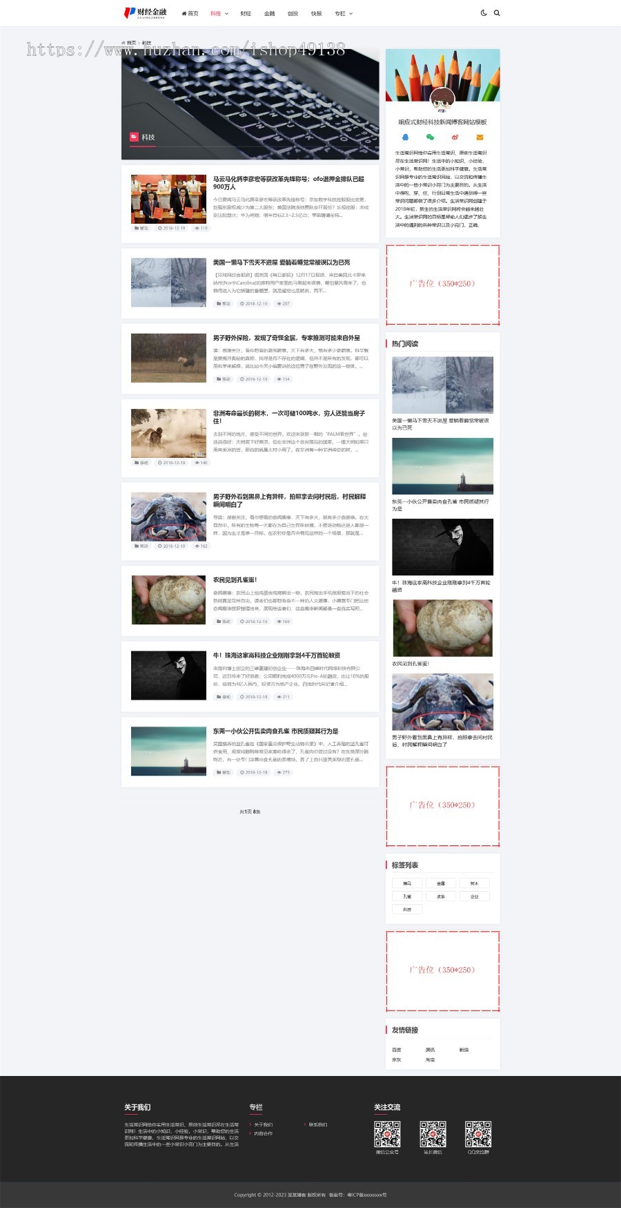 易优eyoucms|响应式财经科技新闻博客网站模板31038
