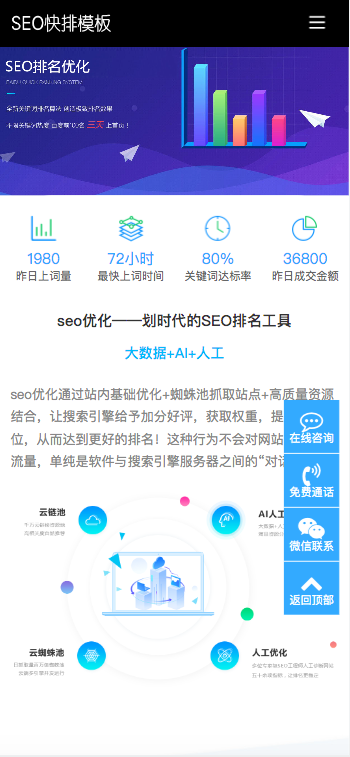 (自适应移动端)seo快排网站pbootcms模板 大气的IT网络软件公司网站源码下载