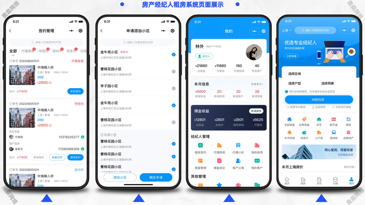 房产系统房产管理交易租房找房经纪人地图找房二手房在线签约电子合同中介交易