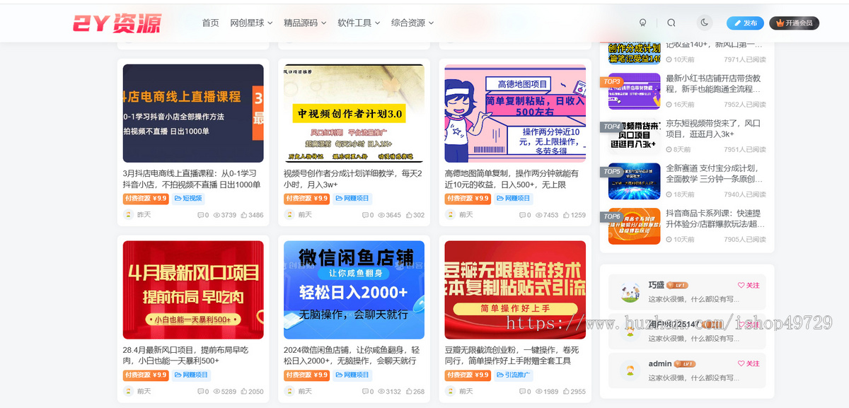 整站资源付费网站数据出售(WordPress子比主题)带自动采集