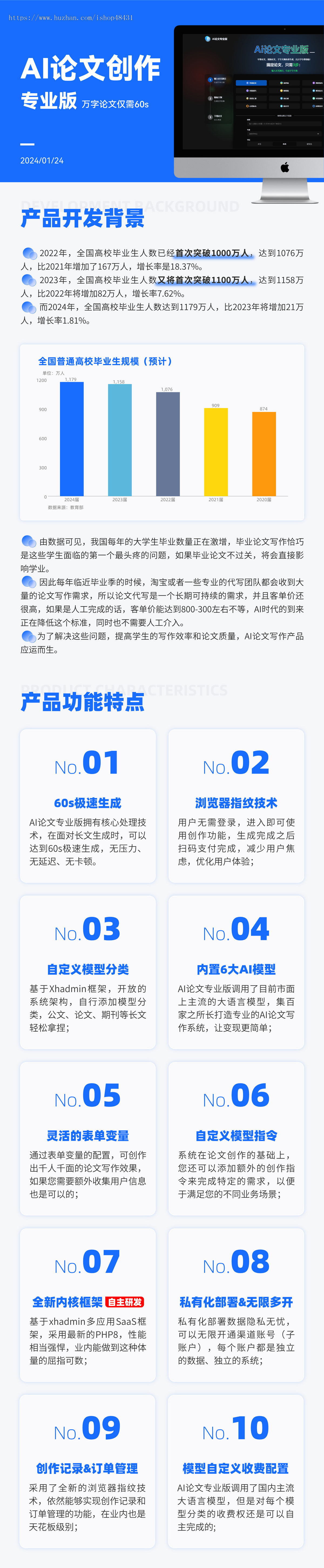 AI论文专业版正版程序坑位SAAS账号极速生成自定义模型分类收费配置表单变量收费配置