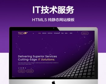 推荐 （自适应手机版）IT技术服务网站模板 HTML5前端静态网站源码