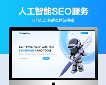 推荐 （自适应手机版）人工智能SEO服务网站模板 HTML5前端静态网站源码