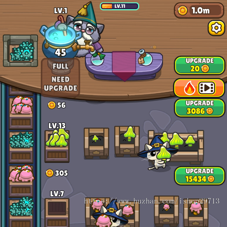 HTML5休闲小游戏《猫咪药水店》带广告接口