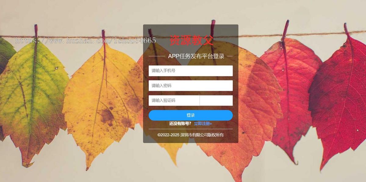 大气的APP发布平台登录注册页面模板