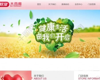 红色大气的百姓缘大药房官网模板html源码