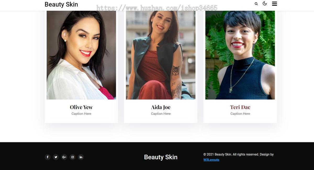 英文版女人健康护理网页模板HTML静态化