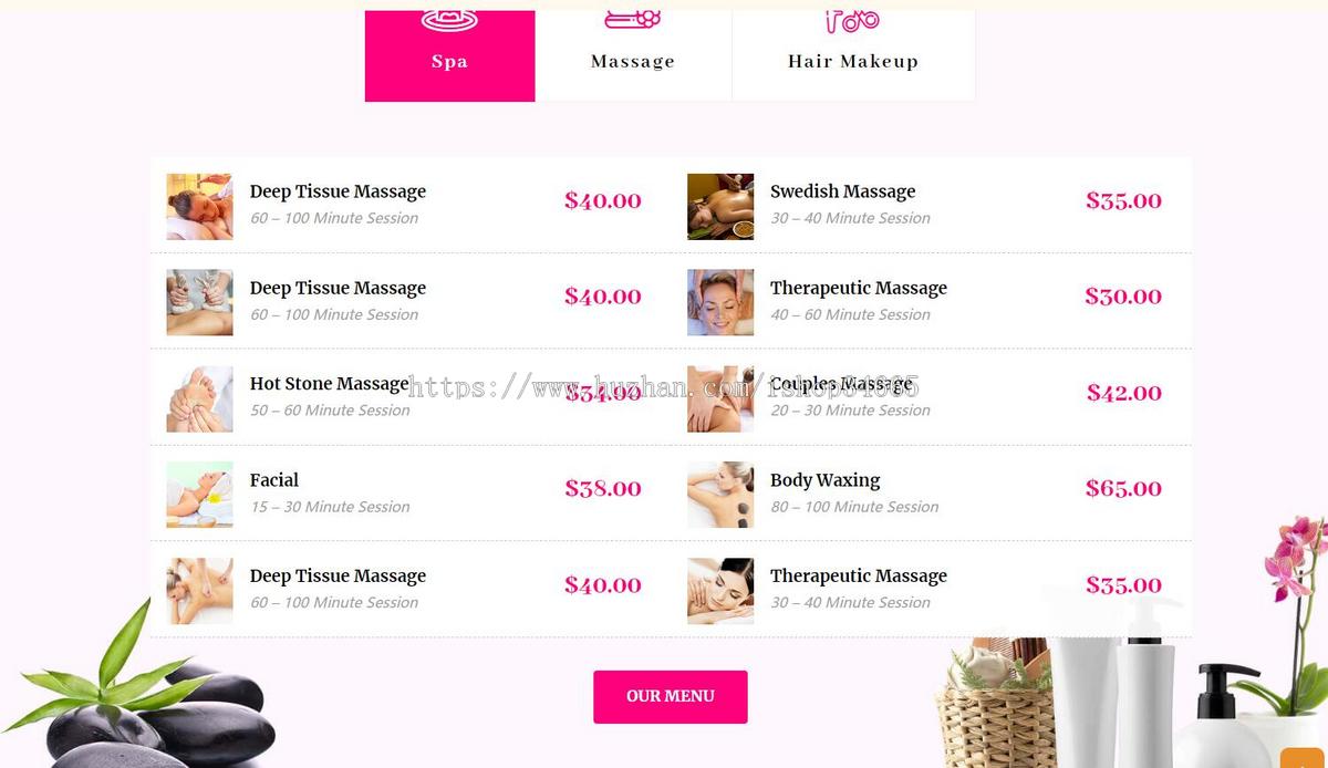 英文左右分布女性健康LAVI养护网站静态模板