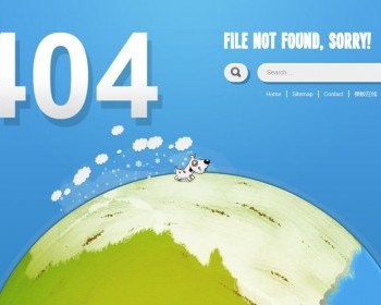 漂亮的404错误页HTML源码蓝色个性可爱小狗404网页模板