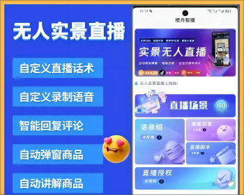 AI实景无人直播，直播伴侣，直播助手，关键词文字+语音回复