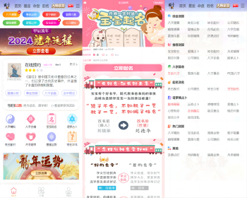2024优化版龙年运势测算网站源码 风水起名/八字算命/算财运姻缘/易经周易/占卜