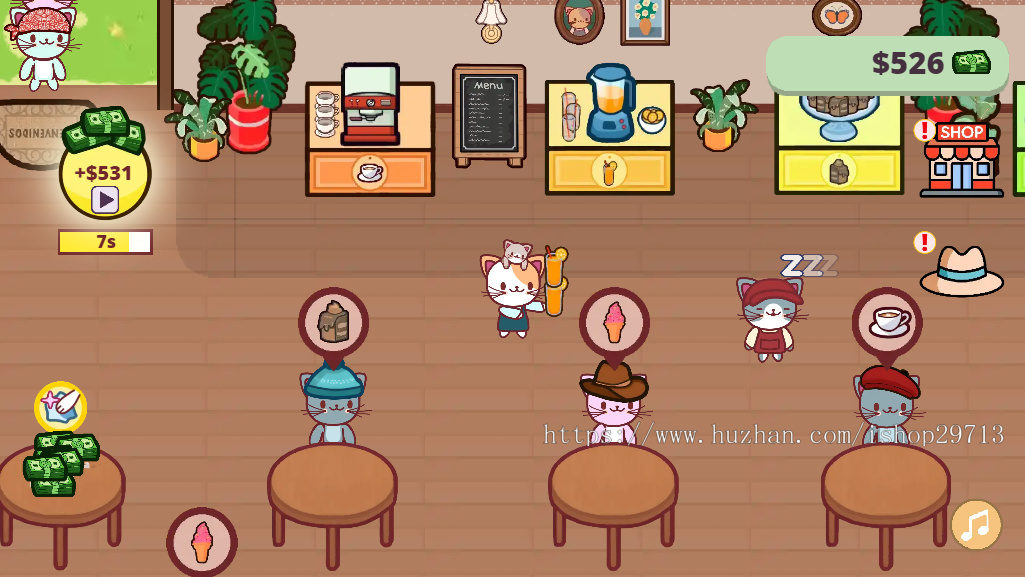 HTML5休闲小游戏《猫猫咖啡店》带广告接口