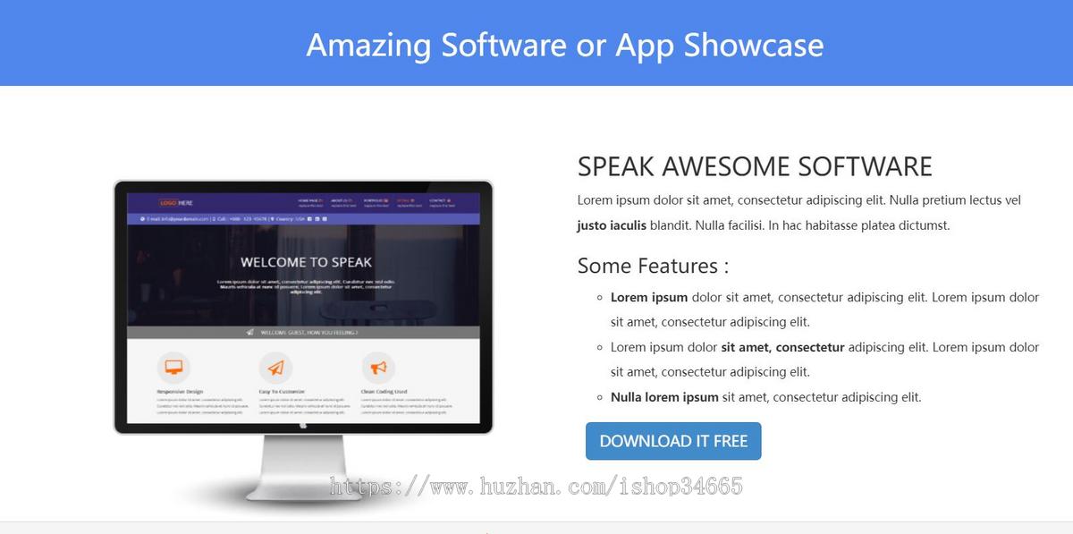 Amazing软件企业公司网站模板_软件Software响应式网站