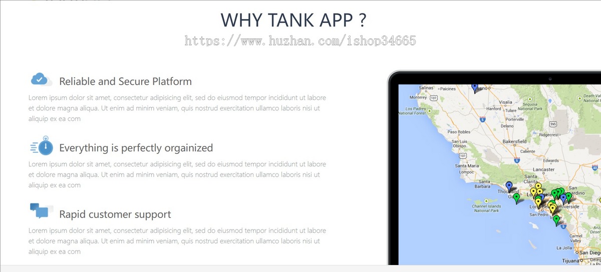 TANKAPP手机应用官网模板是一款蓝色风格