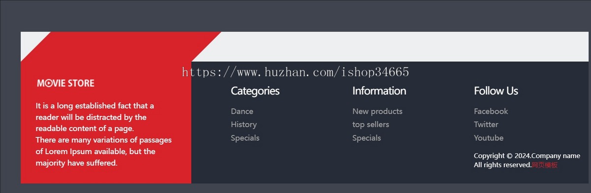 黑色漂亮电影影视门户网站html5模板