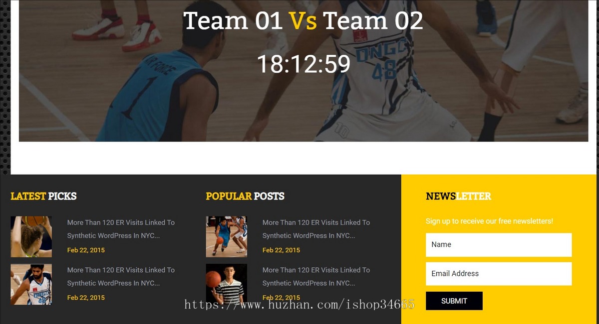 NBA篮球视频网站模板下载是一款html5模板