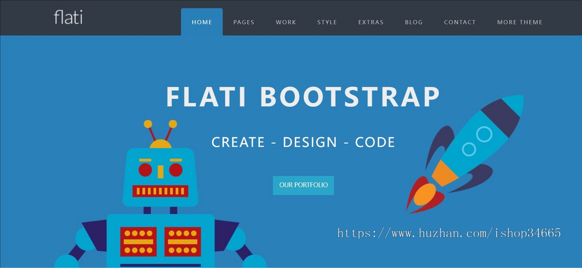 html5扁平化设计网站模板