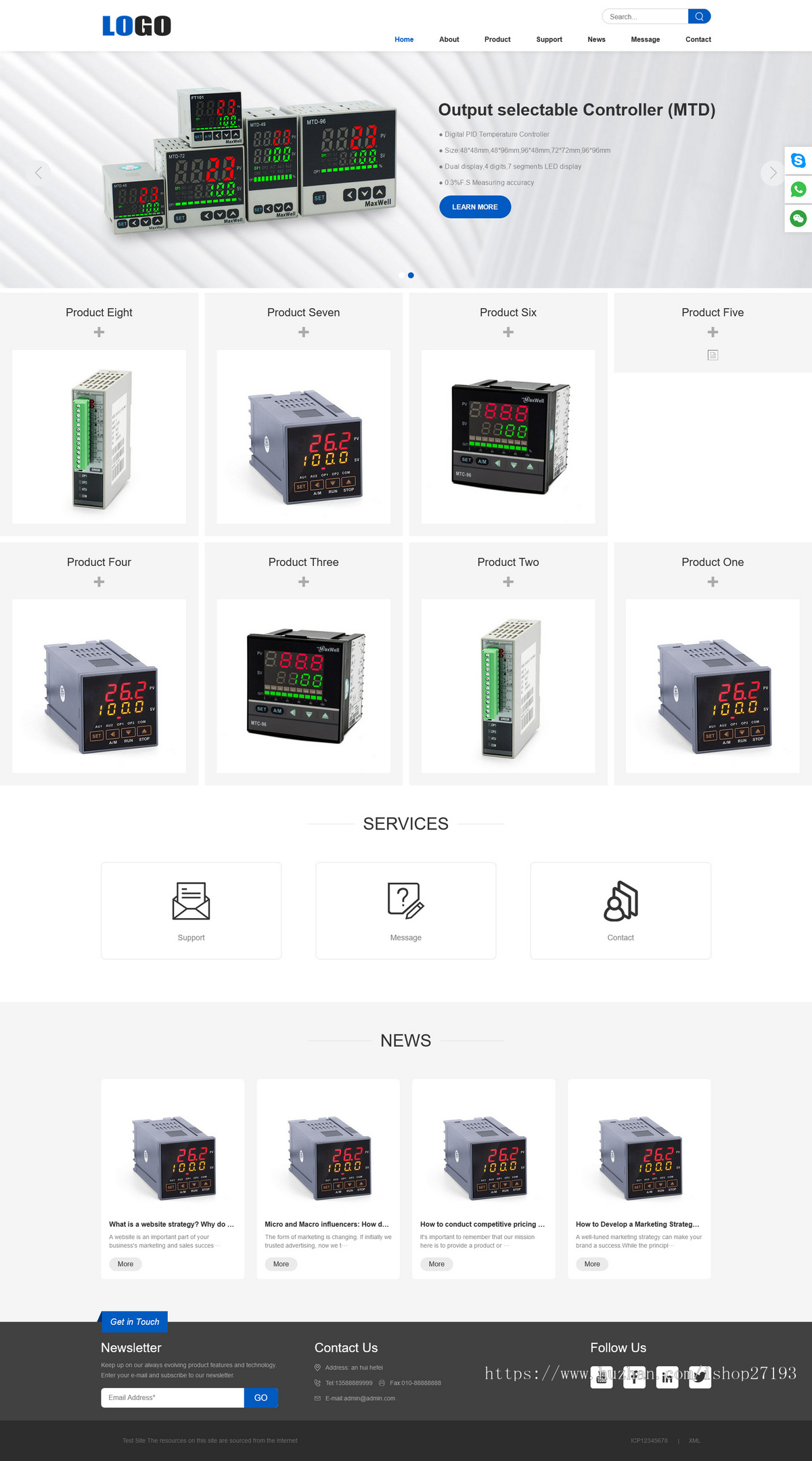 英文外贸自适应网站模板