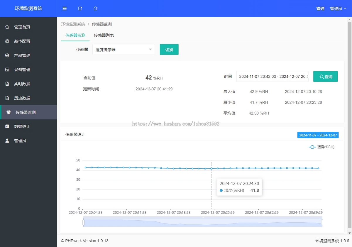 IOT环境监测系统,物联网温湿度实时监测,监控头云直播,智慧农业,php源码