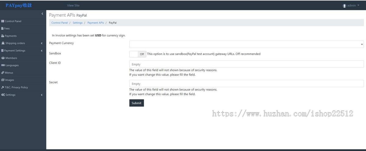 PAYPAY支付终端收款程序/Paypal和Stripe对接/多语言默认english/zf2
