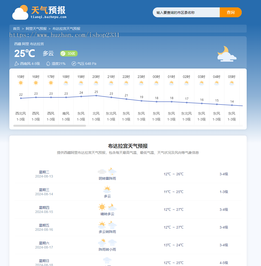【自适应】帝国CMS天气预报模板