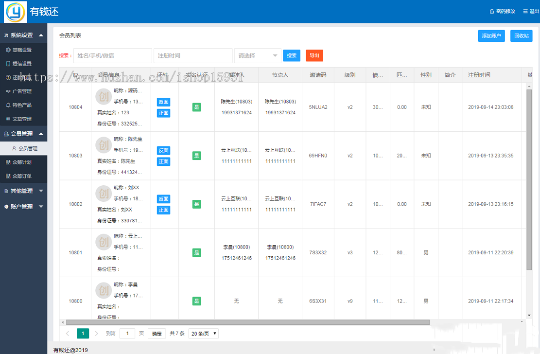 【全开源众筹源码】众筹源码分销源码直推有钱还人人还源码投资理财源码资金还款源