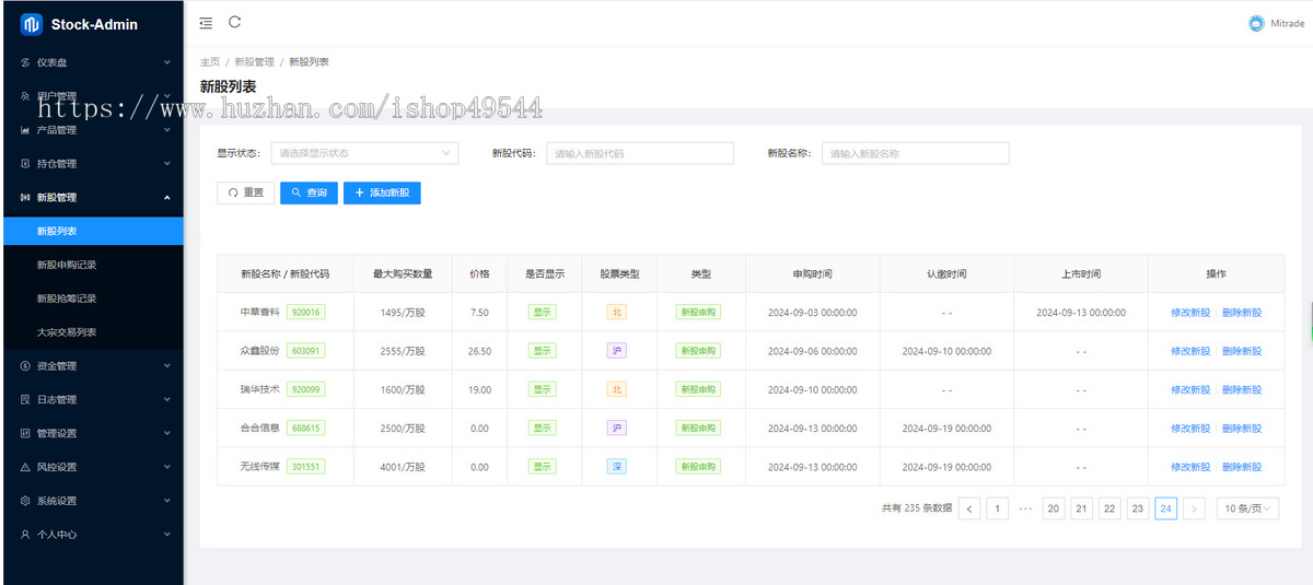 运营级股票源码系统/两融双融/新股申购/股票源码/融资融券/策略股票港股交易盘源码