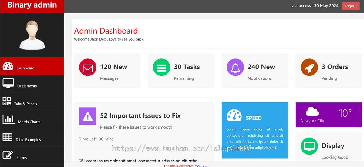 Binary-admin后台管理系统bootstrap模板
