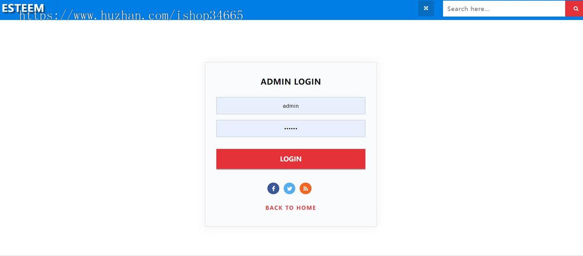 Admin管理面板HTML5登陆模板