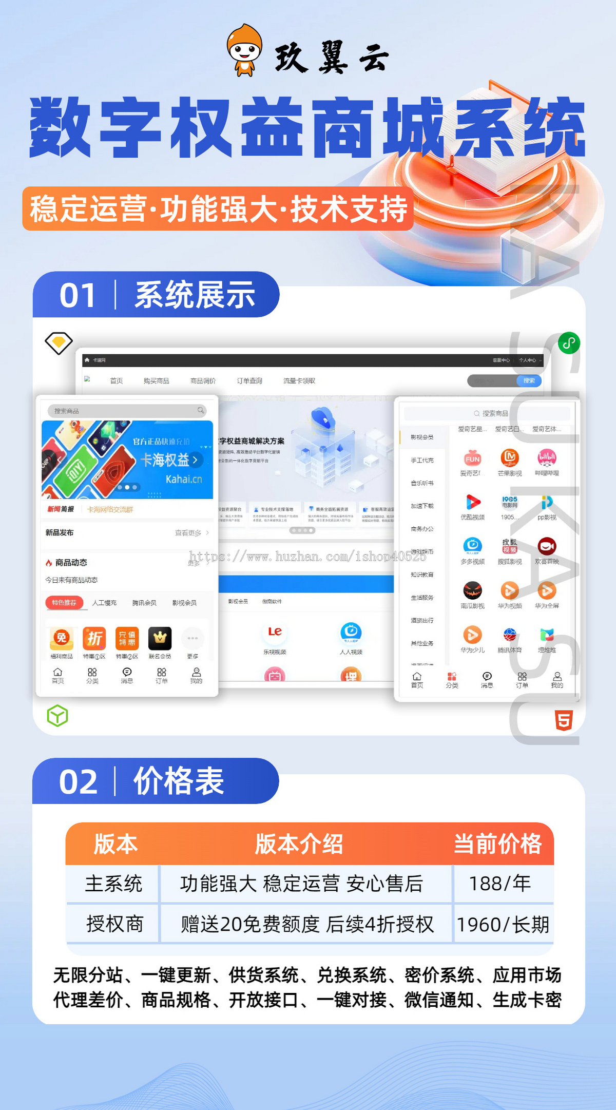 数字权益商城系统一键更新一键对接无限开分站源码独立部署