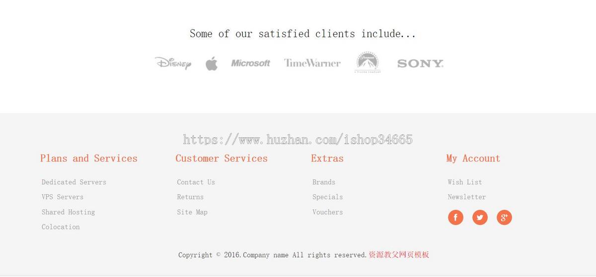 web托管提供商网站模板是一款html模板