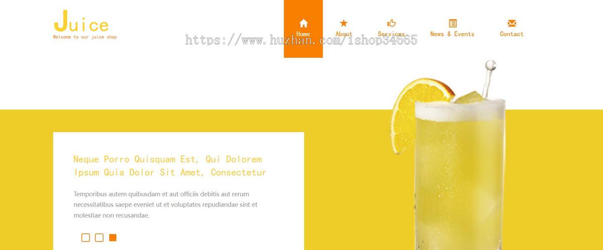 休闲果汁饮料网站模板是一款html5模板