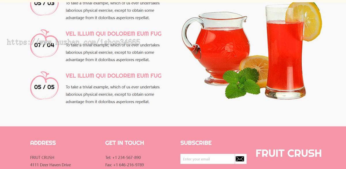 榨果汁饮料店网站模板是一款html5模板
