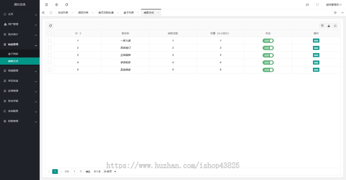 潮乎盲盒小程序,盲盒全开源源码,潮玩盲盒功能,推广海报,多级分销,H5小程序源码