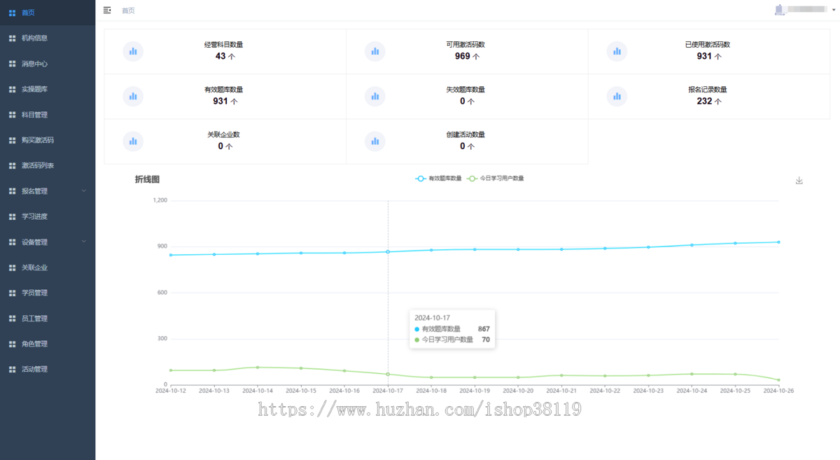 特种行业培训机构管理系统 题库练习 学员管理 报名管理 证件管理 企业设备维护