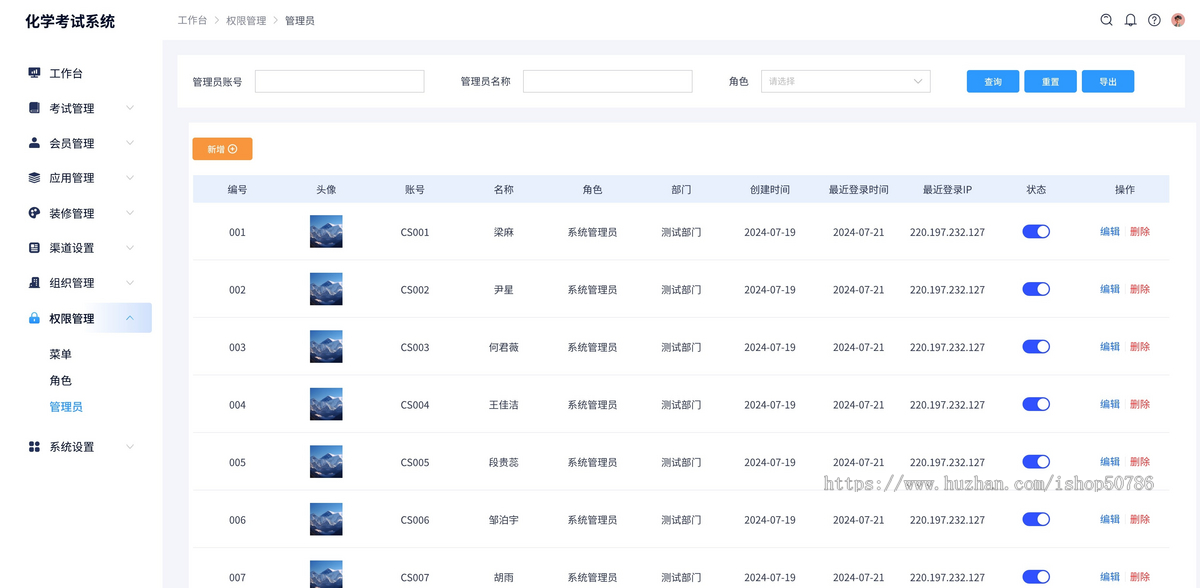 化学考试系统源码-化学题库管理（带成绩分析报告）