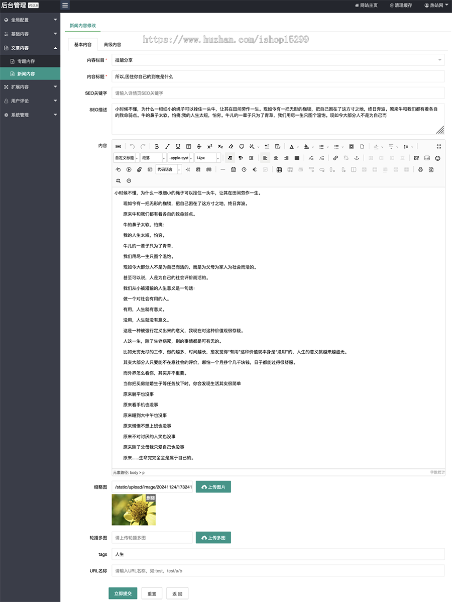 推荐 (自适应手机端)个人博客网站模板 情感资讯类网站源码带评论功能
