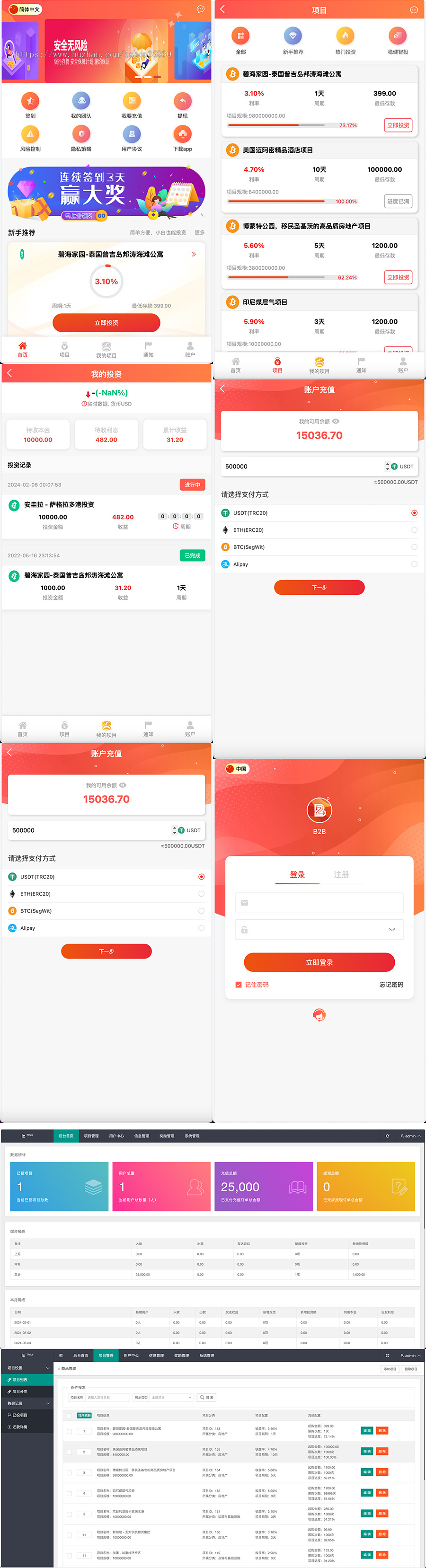 2024多语言投资理财源码/支持自定义产品投资/房产酒店投资源码理财源码/前端vue纯源码