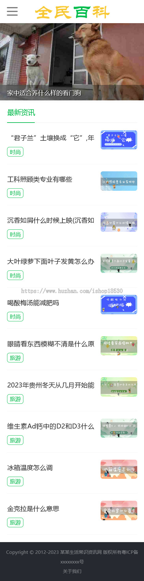 生活常识新闻博客资讯网站模板