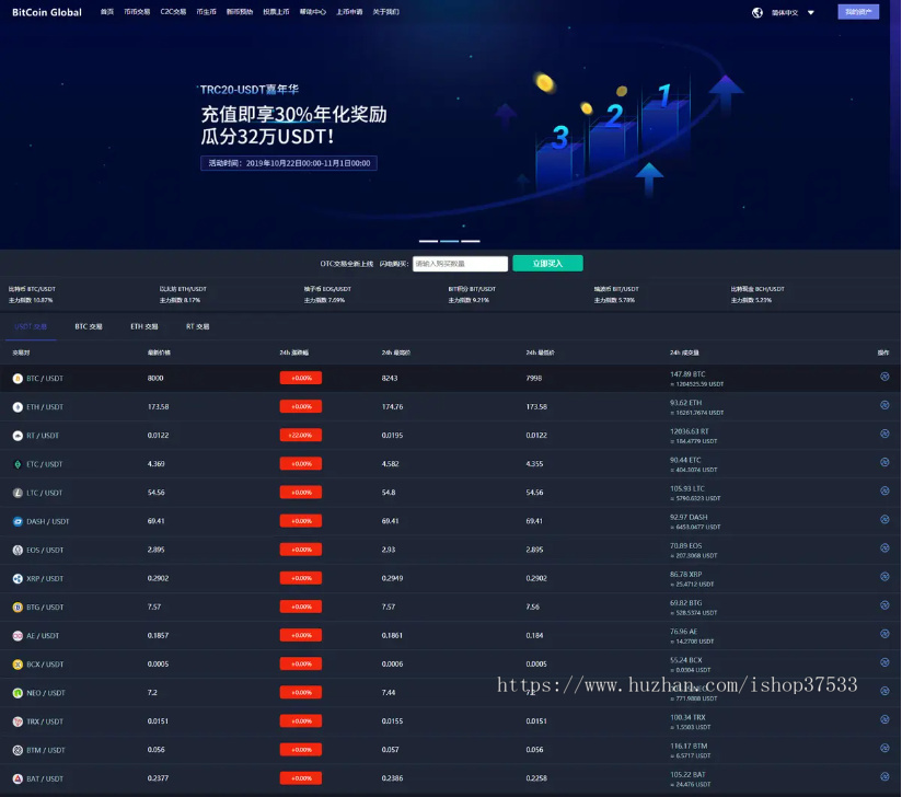 V2版支持以太坊以及ERC2.0和BTC等 交易所 otc c2c 区块链 机器人 pc+app