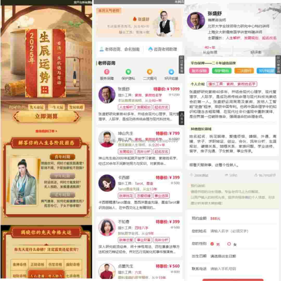 2025新版蛇年测算系统源码/算命/起名程序