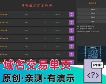 域名交易域名展示域名出售源码