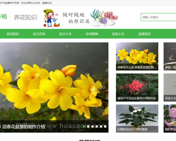 k284（PC+WAP）花卉养殖新闻资讯类pbootcms模板 绿色花草植物网站源码下载