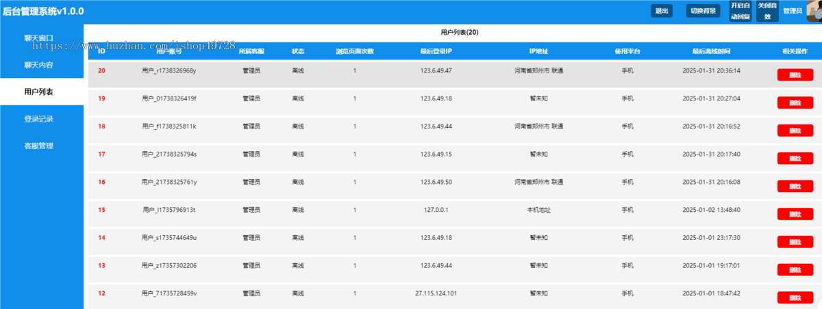 【2025新版】PHP在线客服智能客服系统在线聊天即时通讯源码H5客服在线访客接待系统