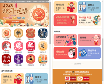 2025蛇年运势测试风水起名源码/八字算命/财运姻缘/周易/运势测算/姻缘/塔罗牌