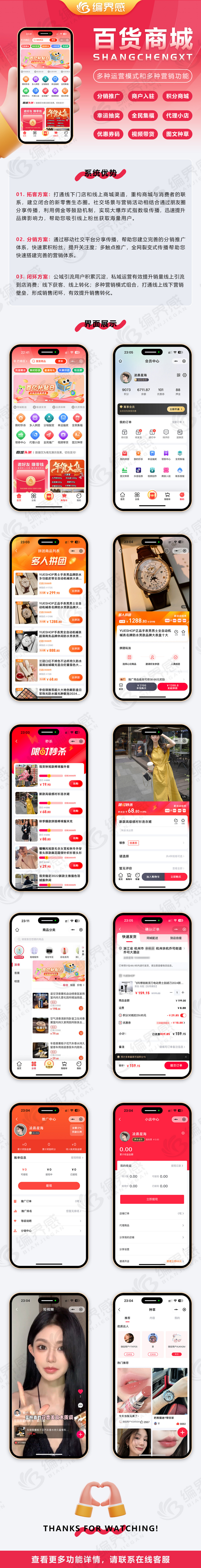 正版更新多商户商城小程序源码坑位版/DIY装修/配送/抖音/百度/社区生鲜/知识付费/营销