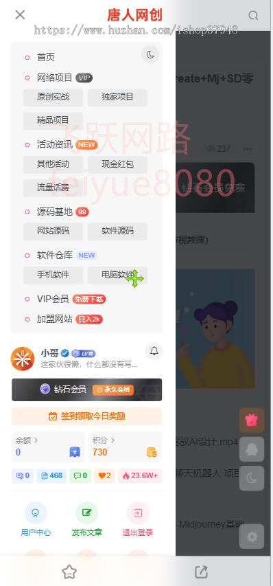 知识付费源码虚拟资源交易平台带会员中心带整站数据带支付主题源码